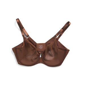 CURVY COUTURE Chocolate Full Figure Sheer Mesh Unlined Underwire Bra